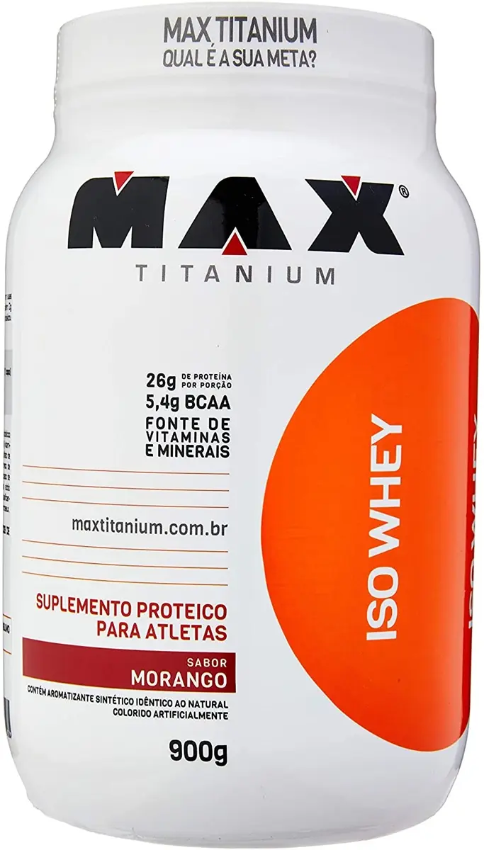 ISO WHEY MORANGO 900GR MAX TITANIUM