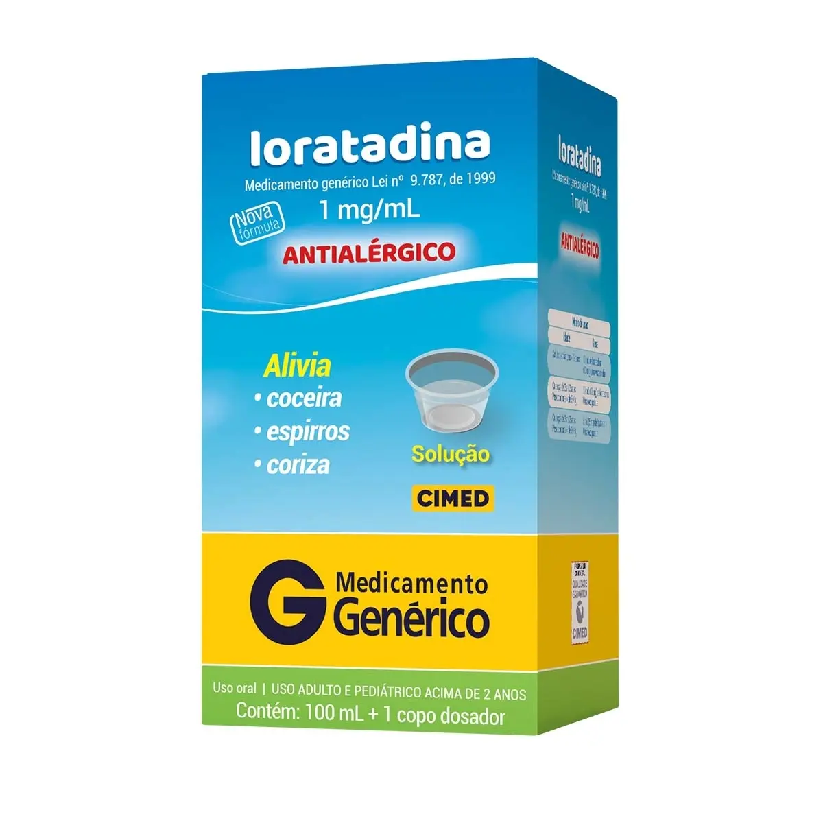 LORATADINA 1MG/ML XAROPE 100ML GENERICO CIMED LORATADINA