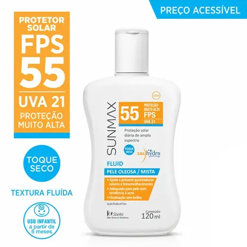 PROTETOR SOLAR SUNMAX FLUID FPS55 120ML