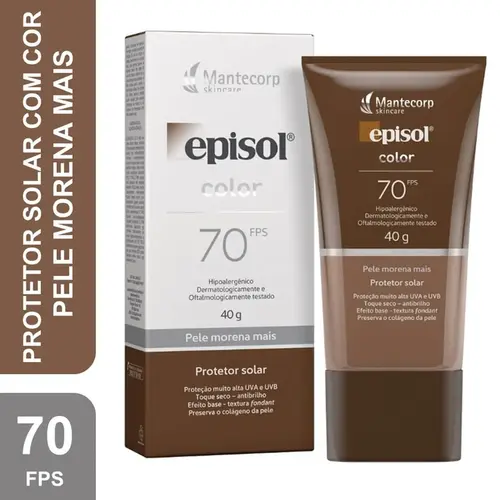 PROTETOR SOLAR EPISOL LOCAO COLOR PELE MORENA MAIS FPS70 40GR