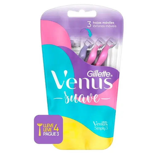 APARELHO DE DEPILACAO GILLETTE VENUS SUAVE LEVE 4 PAGUE 3