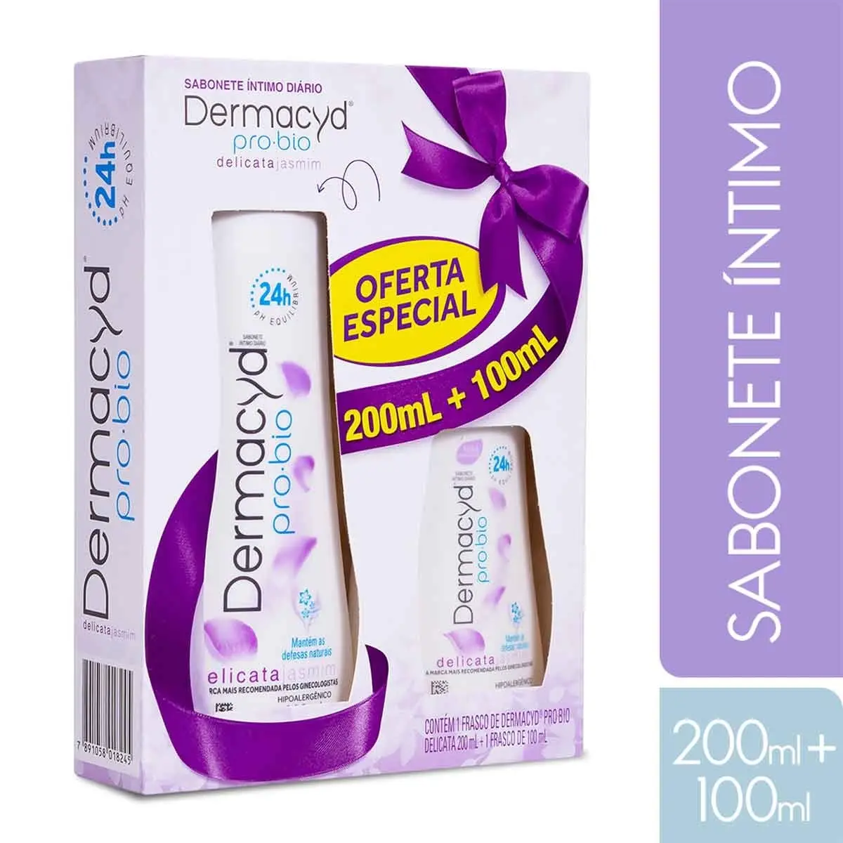 KIT SABONETE INTIMO DERMACYD DELICATA 200ML + SABONETE 100ML