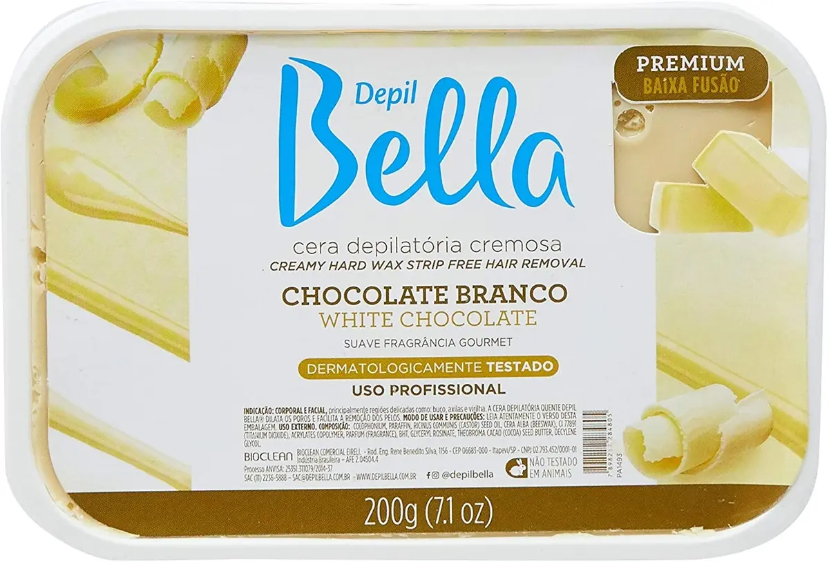 CERA DEPILATORIA DEPIL BELLA CHOCOLATE BRANCO 200GR