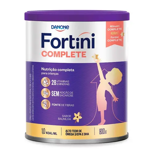 FORMULA INFANTIL FORTINI COMPLETE BAUNILHA 800GR MAIOR DE 3 ANOS