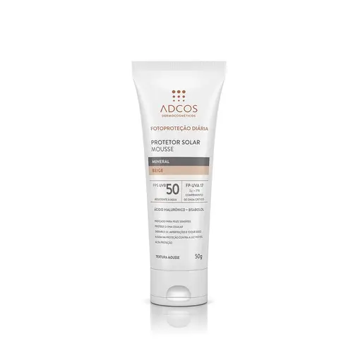 PROTETOR SOLAR ADCOS MOUSSE MINERAL BEIGE FPS50 50GR