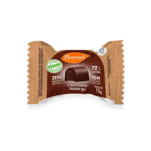 BOMBOM FLORMEL VEGANO AMARGO 72% ZERO 15GR