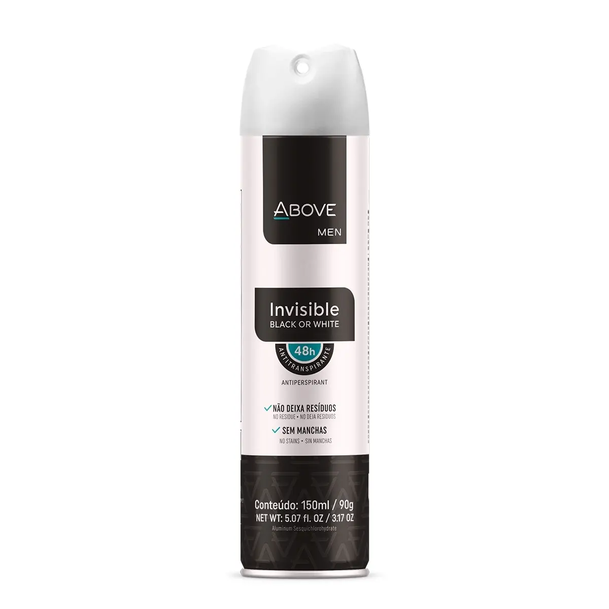 DESODORANTE ABOVE INVISIBLE MASCULINO AEROSSOL 150ML