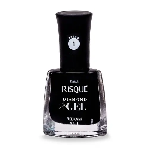 ESMALTE RISQUE DIAMOND GEL PRETO CAVIAR 9,5ML