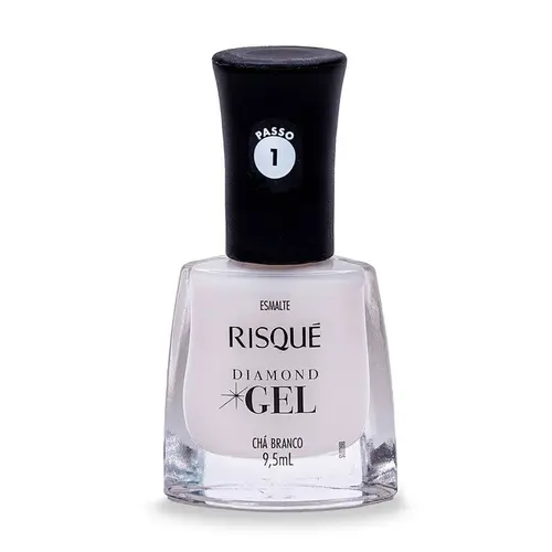 ESMALTE RISQUE DIAMOND GEL CHA BRANCO 9,5ML