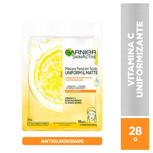 MASCARA FACIAL GARNIER UNIFORM & MATTE VITAMINA C 28GR