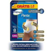 FRALDA TENA PANTS ULTRACARE PLUS GERIAT TAMANHO G/EG LEVE 8 PAGUE 7 UNIDADES