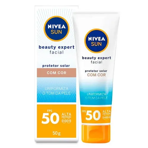PROTETOR SOLAR FACIAL NIVEA BEAUTY COM COR FPS50 50GR