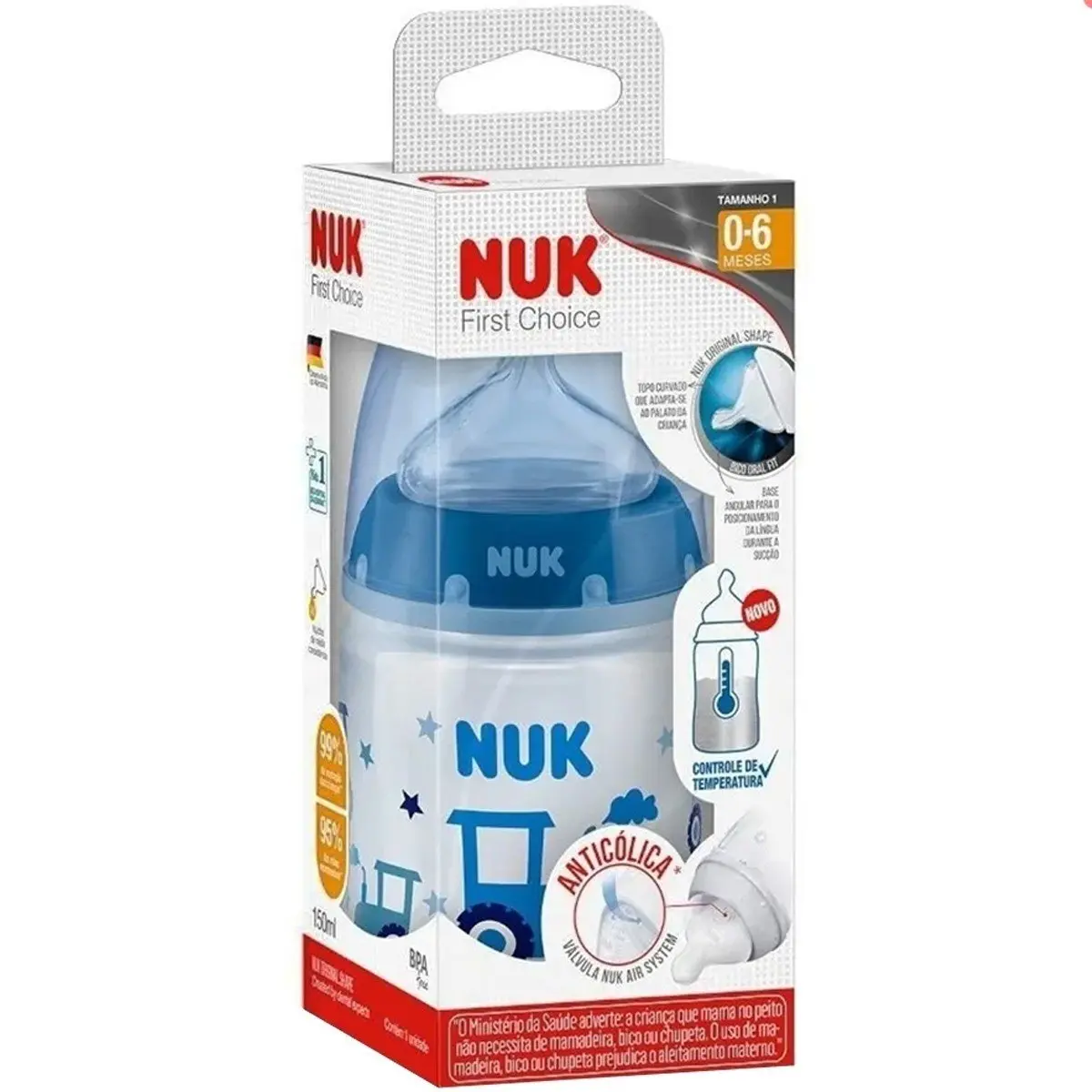 MAMADEIRA NUK CONTROLE TEMPERATURA BOY S1 150ML (COD:PA7069-1B)