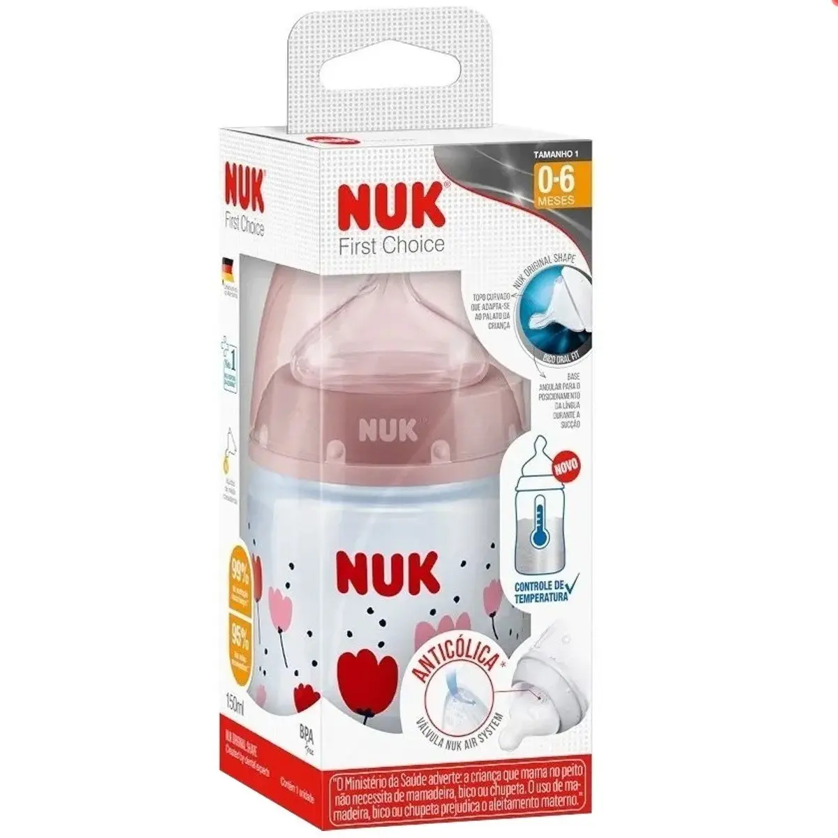 MAMADEIRA NUK CONTROLE TEMPERATURA GIRL S1 150ML (COD:PA7069-1G)