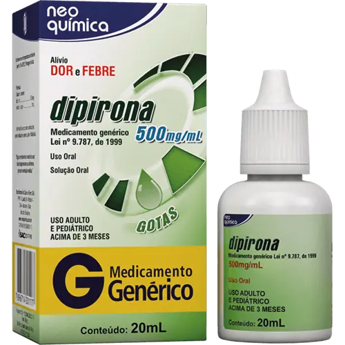 DIPIRONA GOTAS 500MG/ML 20ML GENERICO NEO QUIMICA DIPIRONA MONOIDRATADA