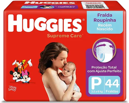 FRALDA HUGGIES PROTECAO ACOLCHOADA PANTS MEGA TAMANHO P 44 UNIDADES