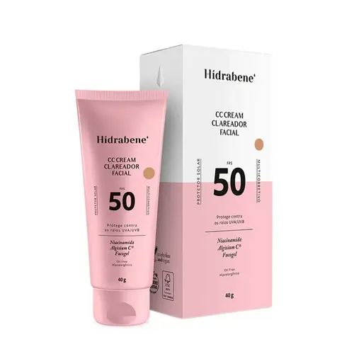 PROTETOR SOLAR HIDRABENE CC CREAM CLAREADOR FPS50 40GR