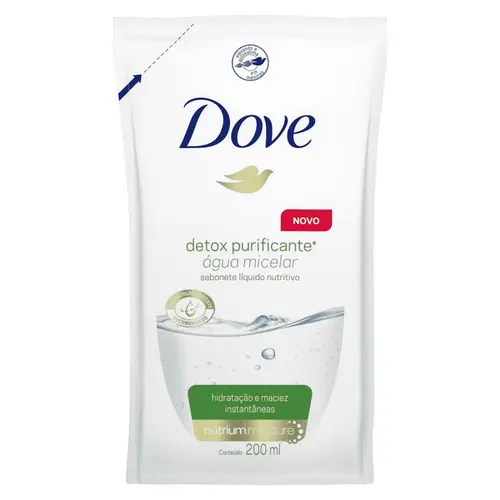 REFIL SABONETE LIQUIDO DOVE MICELAR DETOX PURIFICANTE 200ML