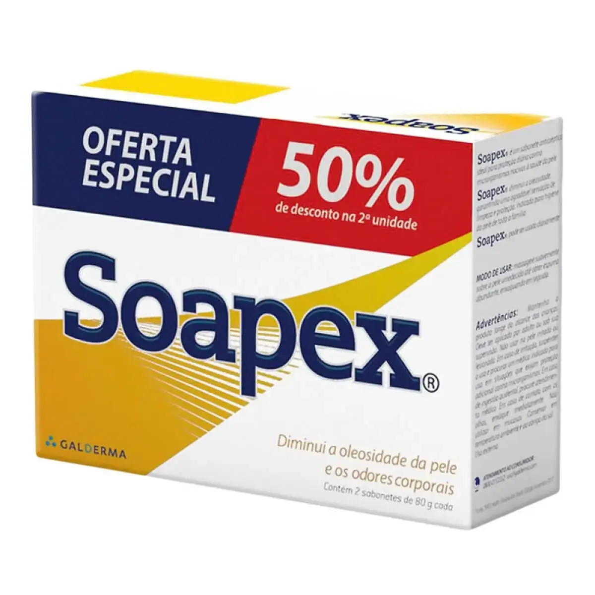 KIT SABONETE SOAPEX ANTISSEPTICO 80GR 2 UNIDADES