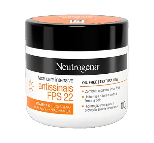HIDRATANTE FACIAL NEUTROGENA INTENSIVE ANTISSINAIS FPS22 100GR