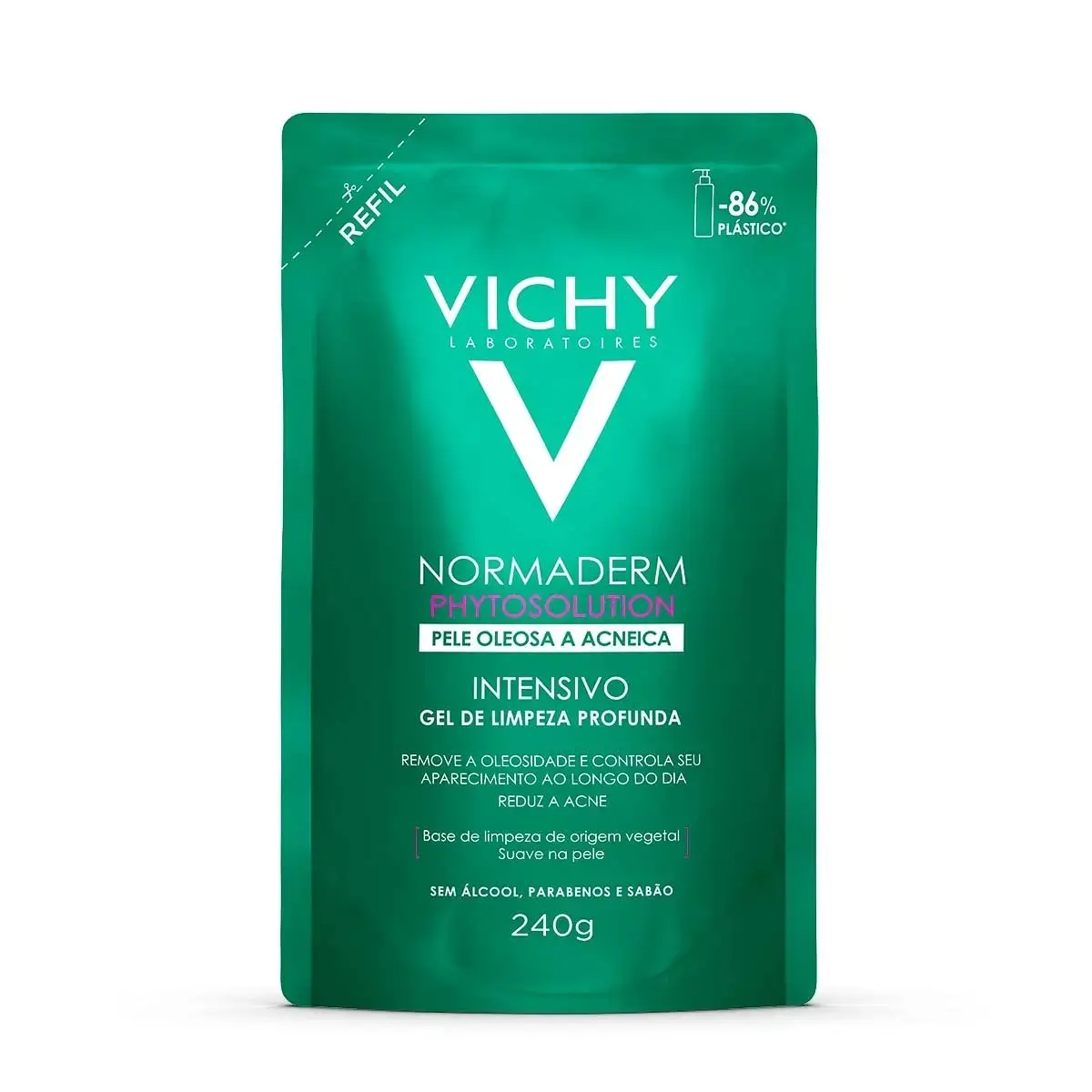 REFIL GEL DE LIMPEZA NORMADERM PHYTOSOLUTION INTENSIVO VICHY 240GR