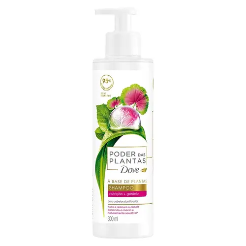 SHAMPOO DOVE PODER DAS PLANTAS NUTRICAO + GERANIO 300ML