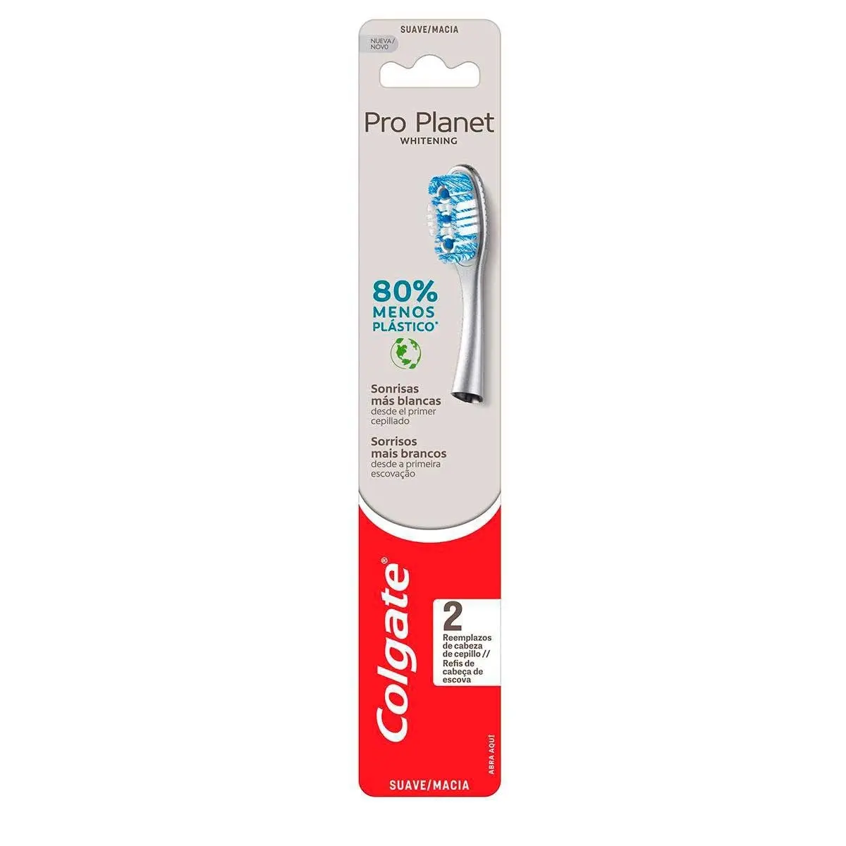 ESCOVA DENTAL REFIL COLGATE PRO PLANET 2 UNIDADES