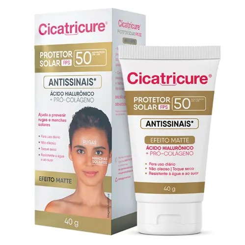 PROTETOR SOLAR CICATRICURE ANTISSINAIS FPS50 40GR