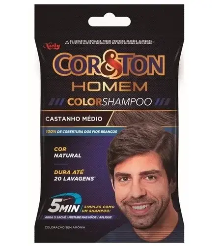 SHAMPOO COR&TON HOMEM 4.0 CASTANHO MEDIO