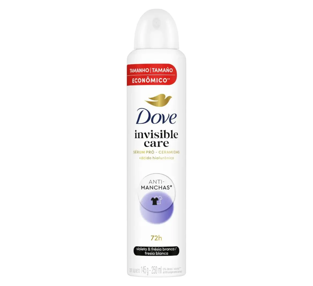 DESODORANTE DOVE INVISIBLE DRY FEMININO AEROSSOL 250ML