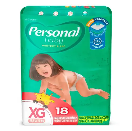FRALDA PERSONAL BABY TAMANHO XG 18 UNIDADES