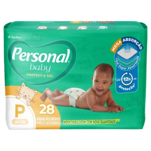 FRALDA PERSONAL BABY TAMANHO P 28 UNIDADES