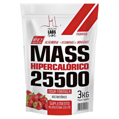 MASS 25500 MORANGO 3KG HEALTH LABS