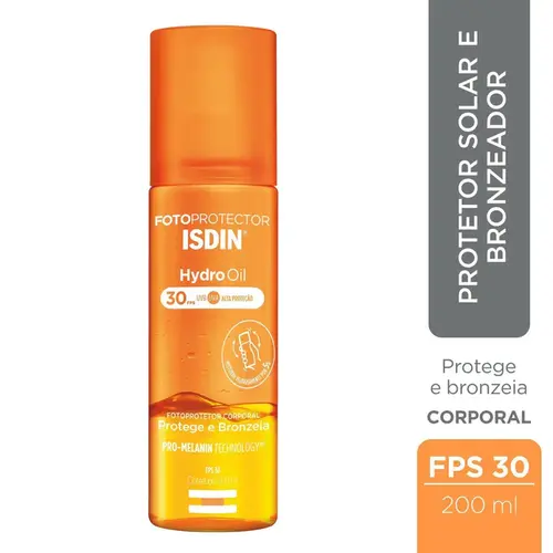 PROTETOR SOLAR ISDIN HYDROOIL PROTEGE E BRONZEIA FPS30 200ML