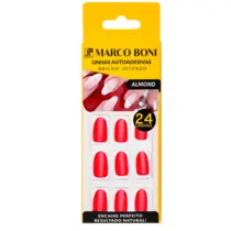 UNHAS MARCO BONI AUTOADESIVAS ALMOND VERMELHO