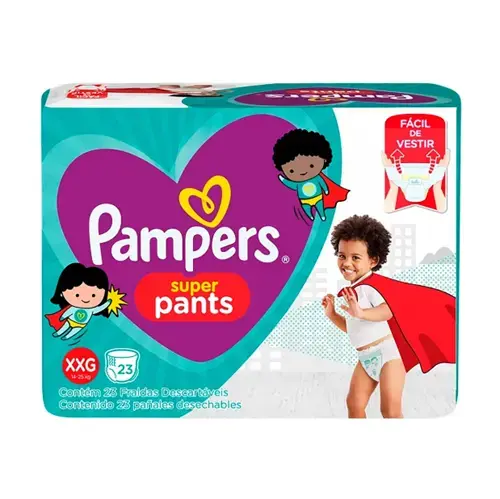 FRALDA PAMPERS SUPER PANTS TAMANHO XXG 23 UNIDADES
