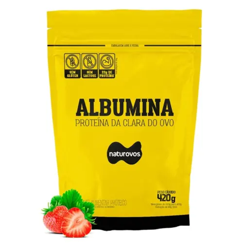 ALBUMINA NATUROVOS MORANGO 420GR