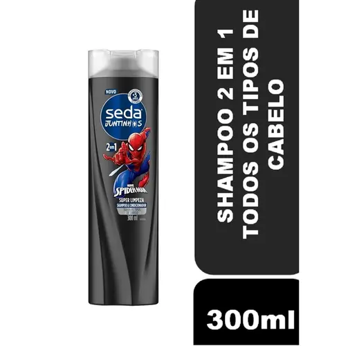 SHAMPOO + CONDICIONADOR SEDA 2 EM 1 HOMEM ARANHA JUNTINHOS 300ML