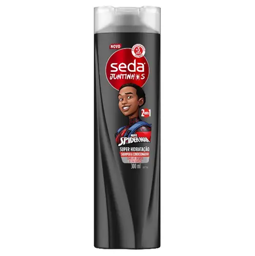 SHAMPOO + CONDICIONADOR SEDA 2 EM 1 HOMEM ARANHA JUNTINHOS CRESPOS CACHOS 300ML