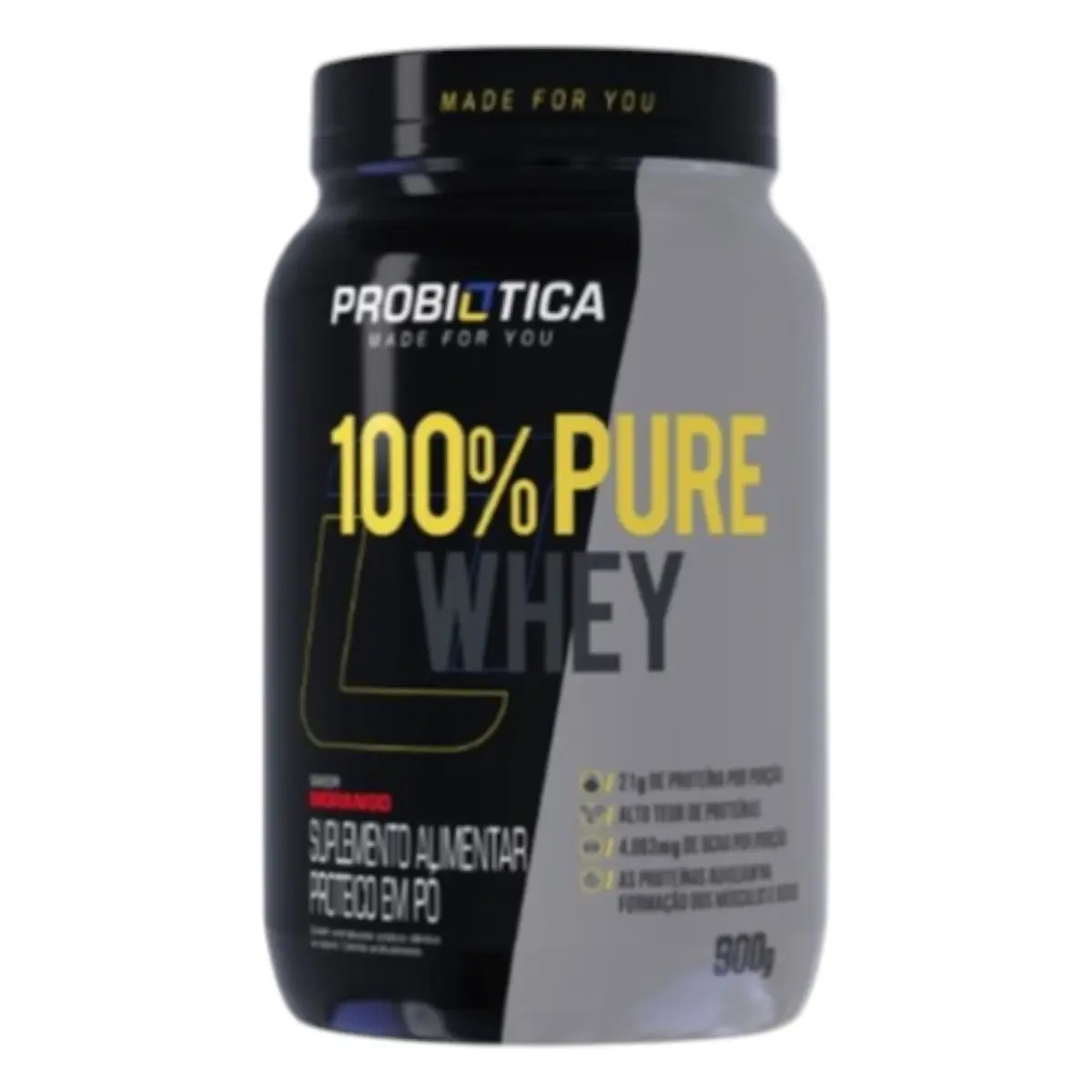PURE WHEY 100% MORANGO 900GR