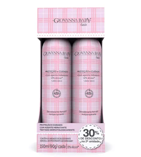 KIT DESODORANTE GIOVANNA BABY CLASSIC AEROSSOL 2 UNIDADES 150ML