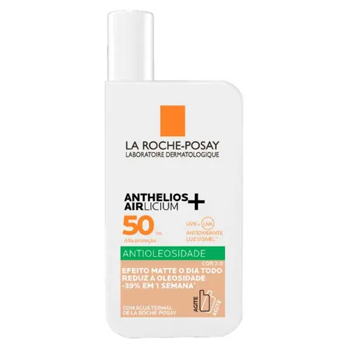 PROTETOR SOLAR LA ROCHE POSAY ANTHELIOS AIRLICIUM FLUIDO ANTIOLEOSIDADE COR 2.0 FPS50 40ML