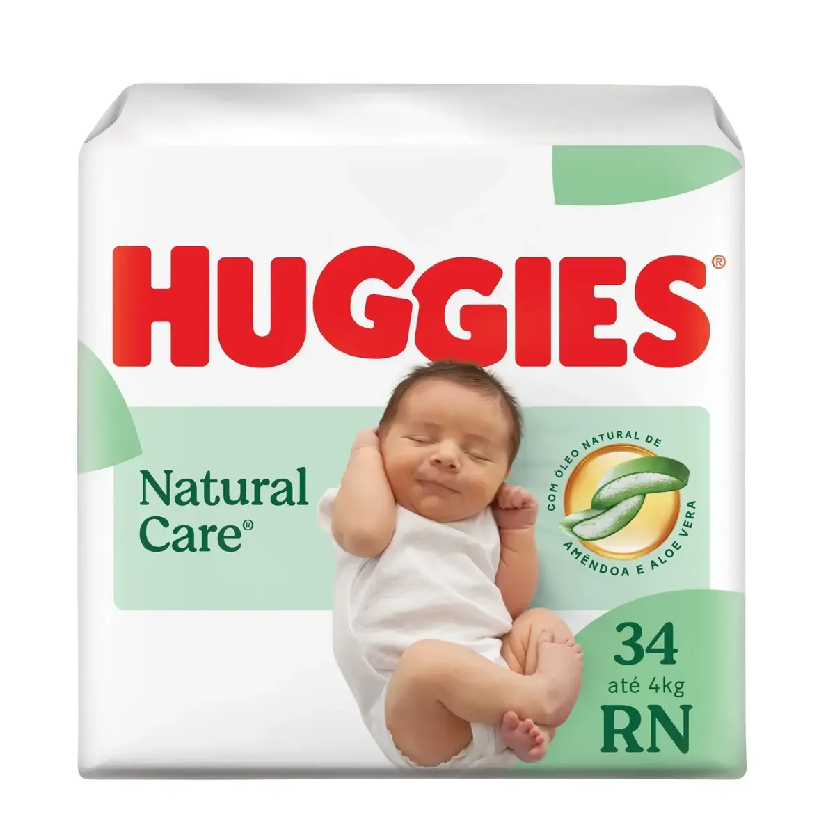 FRALDA HUGGIES NATURAL CARE MEGA RN 34 UNIDADES MEGA