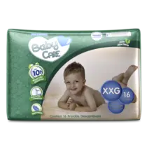 FRALDA BABY CARE TAMANHO XXG 16 UNIDADES