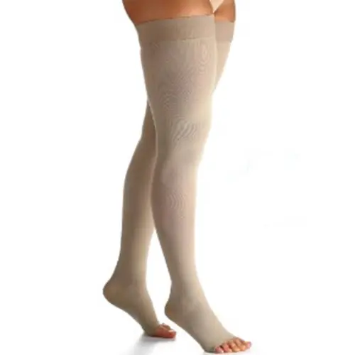 MEIA SIGVARIS PREMIUM 20-30 MEIA COXA PONTERIRA ABERTA PEQUENA CURTA NATURAL