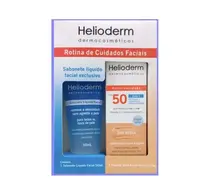 KIT HELIODERM PROTETOR SOLAR FACIAL COR MEDIA FPS50 50GR + SABONETE LIQUIDO FACIAL 50ML