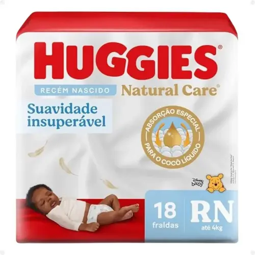 FRALDA HUGGIES NATURAL CARE RN 18 UNIDADES