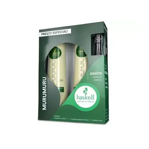 KIT HASKELL PROMOPACK SHAMPOO + CONDICIONADOR + ESMALTE  MURUMURU 500ML