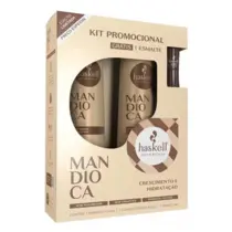 KIT HASKELL PROMOPACK SHAMPOO + CONDICIONADOR + ESMALTE  MANDIOCA  500ML
