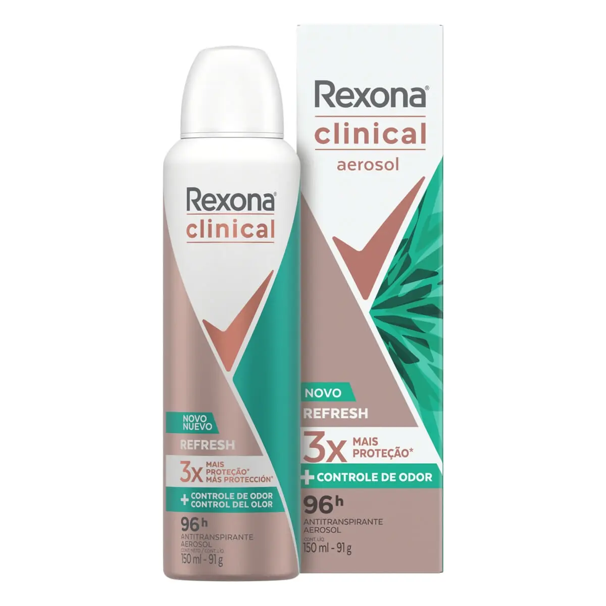 DESODORANTE REXONA CLINICAL REFRESH FEMININO AEROSSOL 150ML